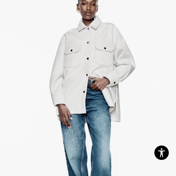 Zara Ecru Overshirt (Size 2-4) - Picture 1 of 3